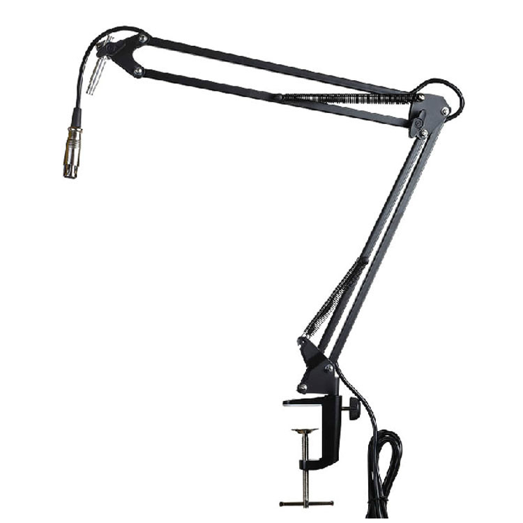 Rack Wang microphone Desktop universal large cantilever bracket 360 degrees adjustable with male bus 3 5MM hair clip agricultural line