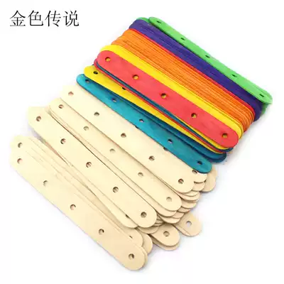 Small wooden chips with holes for ice cream sticks Creative DIY handmade materials Color model accessories 50 pcs