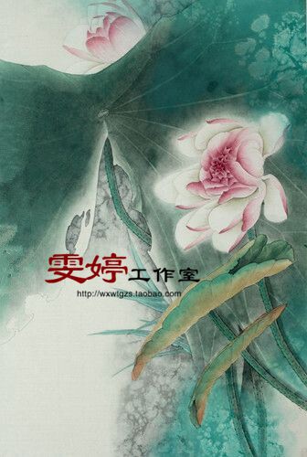 Work stroke white sketch physical white paper bottom draft flower bird line sketch national painting lotus painting job painting