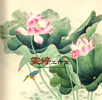 Meticulous painting white paper manuscript flower and bird line drawing Chinese painting manuscript Lotus Kingfisher lotus picture