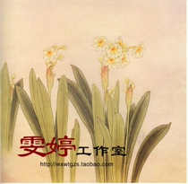 Meticulous painting white drawing draft Narcissus flower and bird painting Chinese painting calligraphy painting landscape painting homework painting character customization
