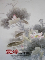 Gongbi line drawing background -- Flower and bird painting Chinese painting character work painting White drawing professional Gongbi painting background