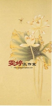 Gongbi painting White sketch Physical white paper background draft Flower and bird line drawing Chinese painting draft Lotus dragonfly painting