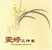 Meticulous painting white drawing draft orchid flower and bird painting Chinese painting painting character customization