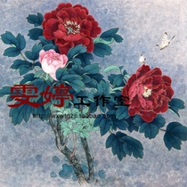 Meticulous painting White drawing flower and bird painting living room painting homework painting