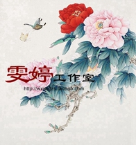 Meticulous painting and white drawing manuscripts-Peony butterfly flowers and birds water homework all kinds of meticulous painting bastions