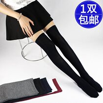 Spring and autumn and winter eldest daughter cotton knee-high pregnant woman postpartum confinement black and white half calf socks high tube socks