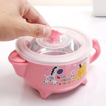 Add water Adult children Childrens eating bowl Baby winter insulation bowl Baby anti-scalding stainless steel eating heating