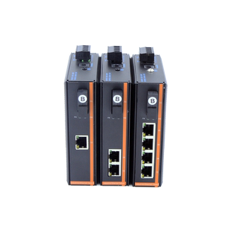 锐闪  千兆工业光纤收发器 导轨式光电转换器 工业级交换机 百兆单模单纤SC 单模双纤2光4电2电1光8电4光一二