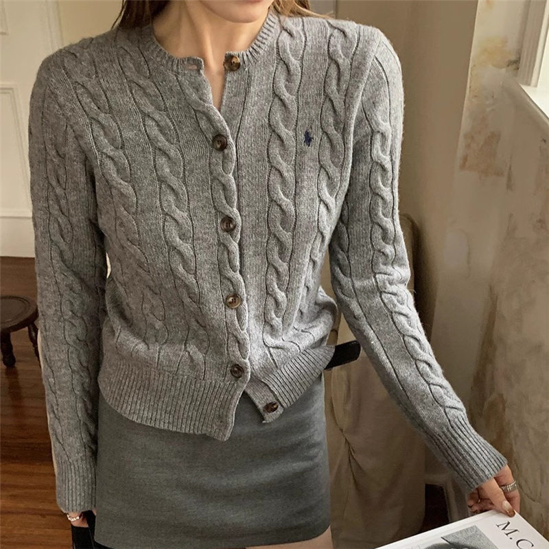 Very Stylish 2025 Autumn and Winter Thick Wool Knit Cardigan for Women, Round Neck Cable Knit Sweater, Loose Fit, Plus Size, Trendy