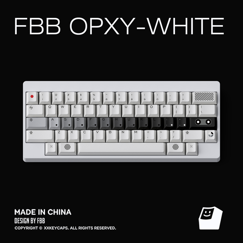 【New Product】Fbb Original Keycap Opxy White Black and White Gradient Color Pbt Thickened 1.7mm Designer Edition