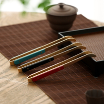 Yeyu Paulownia tea clip tea cup clip non-slip tweezers tea set accessories metal Liujunzi cup washing clip
