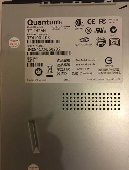 Dell 124T LTO4 HH Internal SAS tape drive TF4100-103 drive