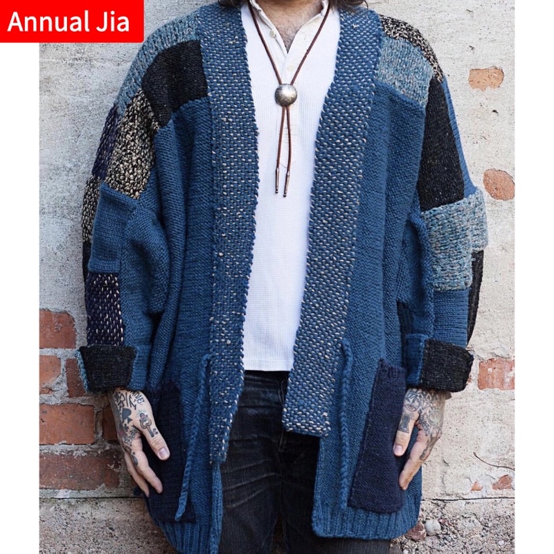 Kapital Vintage Jiang Shuying and Hirata Kazuhiro Ethnic American Retro Knit Cardigan Robe for Men and Women