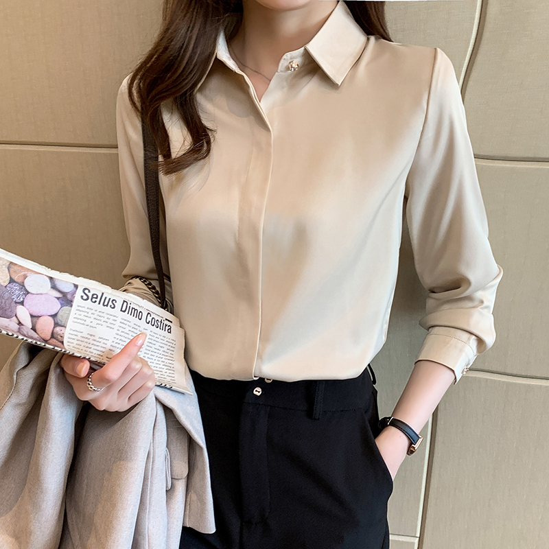 2026 Spring New Style Silk Shirt for Women, Long and Short Sleeves, Mulberry Silk, High-End Satin Professional Workwear, Solid Color Shirt
