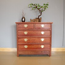 QAY home Myanmar rosewood bucket cabinet 5 bucket cabinet full single board water ripple mahogany cabinet Bedroom log 5 bucket cabinet