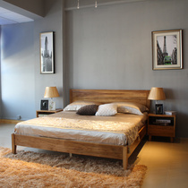 QAY home full solid wood bed 1 8 meters Nordic style double bed Modern bed and breakfast furniture Southeast Asian flat bed