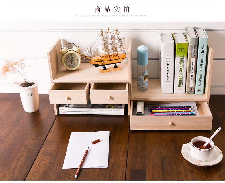 Jiayi gỗ kệ sách nhỏ đơn giản hiện đại đơn giản bàn trẻ em kệ lưu trữ loại bàn học sinh - Kệ kệ để bàn
