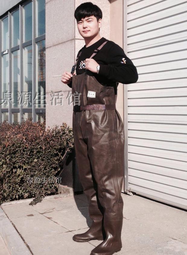 Rubber double-sided canvas water pants red joint brand fork pants fishing fishing water pants first class