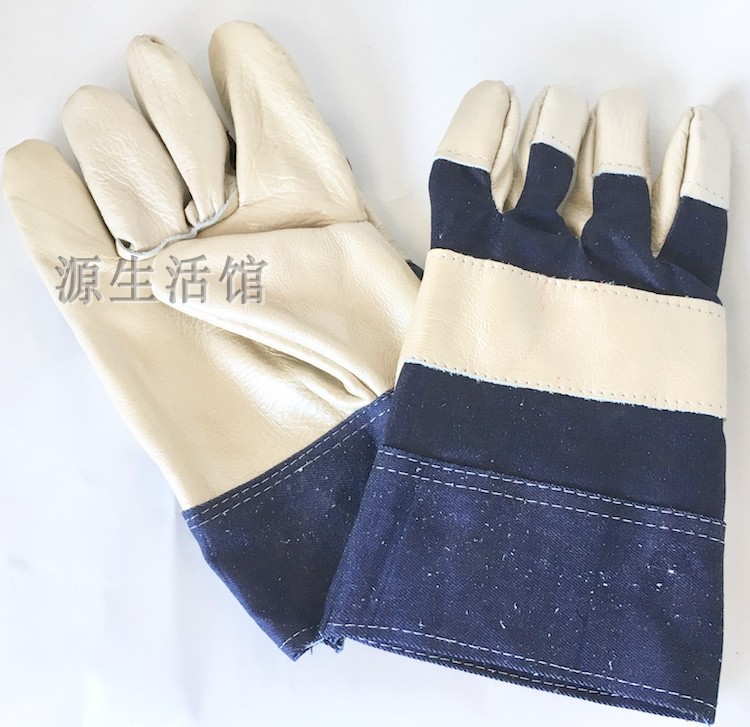 High quality thickness wear - resistant cow leather welding seaman's skin protection welder full finger welding gloves 10 pay