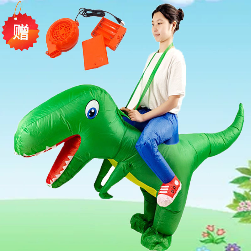 Inflatable Dinosaur Costume, Tyrannosaurus Rex Dinosaur Outfit, Children's and Adult Dinosaur Ride-On Costume, Cosplay Costume, Performance Props