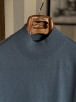 ARTIGIANI Italian retro semi-high-collar cashmere shirt