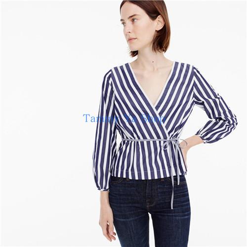Jcrew*/Jcrew Purchased from the United States Vertical Stripesd Thin Belt Shirt Cotton Slimming Look