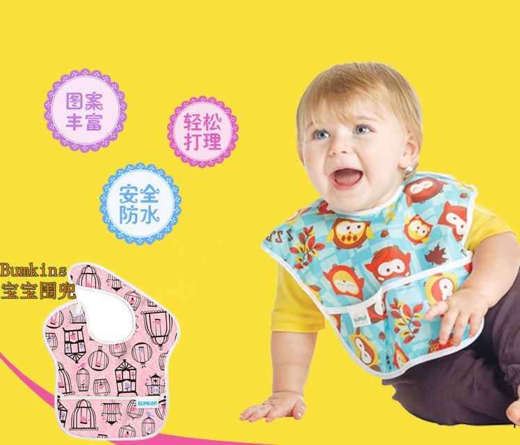 American Bumkins baby waterproof bib bib baby saliva napkin children's leak-proof meal pocket sweet same style