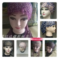 Ladies summer new style tie embroidered wrapped turban small hat single layer Muslim hat confinement hat thin