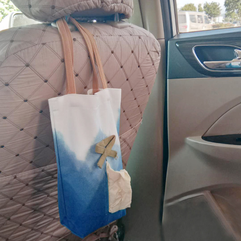 Blue Mountain Plant Dyeing Handmade Blue Dye Creative Home Fabric can hang literary and artistic drawing paper set box car mounted paper extraction bag