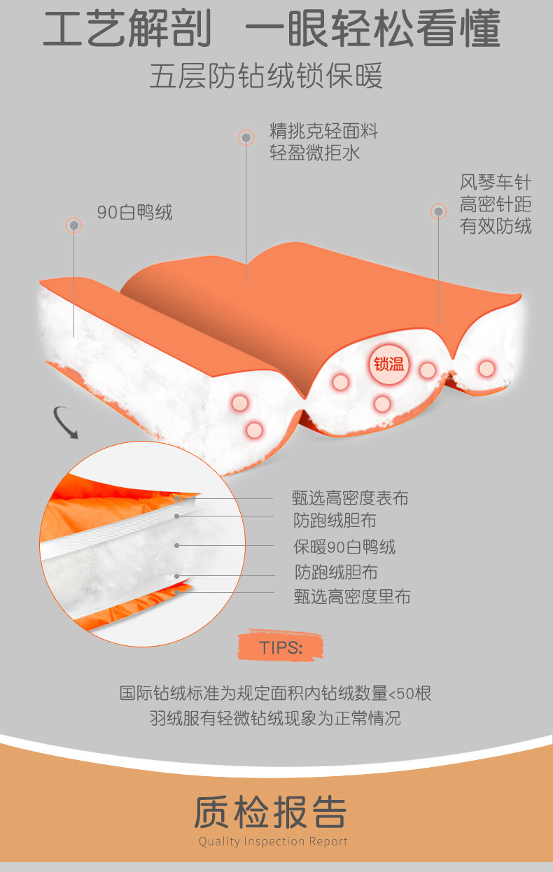 南极人 儿童轻薄短款羽绒服 90%含绒量 图10