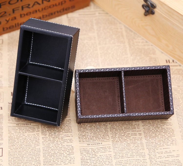 Desktop storage box hotel room tea box PU leather storage box tea bag box manufacturer coffee box