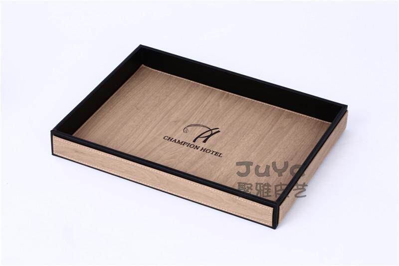 Creative upscale Hotel Corticodial Tea Tray Wine Water Tea Set Hotel Leather Goods Moving Shoes Blue Woody Parquet