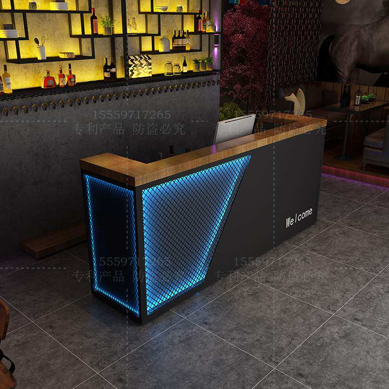 Iron Art Bar Counter Collection Silver Counter Bar Dining Room Front Desk Reception Desk Creative Industrial Wind Clothing Fire Pot Shop Internet Cafe Customize