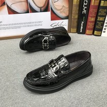 New lacquered leather mens shoes Beans Shoes Fast Hand Nets Red Tides Shoes Comfort One foot Daily Casual Shoes Bull Leather Shoes Fall