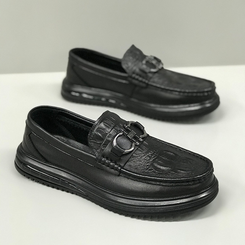 New real leather shoes men breathable fu shoes and Korean version of business with a man's bean shoes autumn men's shoes