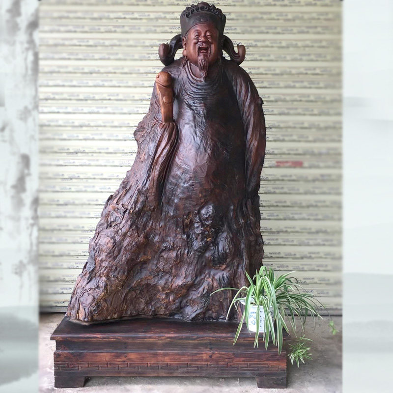 Nanmu Müller Wood Sculpture Decoration Craft Gift Swing Accessories Office Classical Figure Pendulum damo Home Living room solid wood root engraving