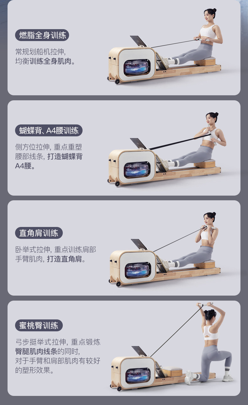 Тренажер для гребли 佑美画 划船机水磁双阻智能画 划船器家用健身房折叠健身器材ar2 Umay