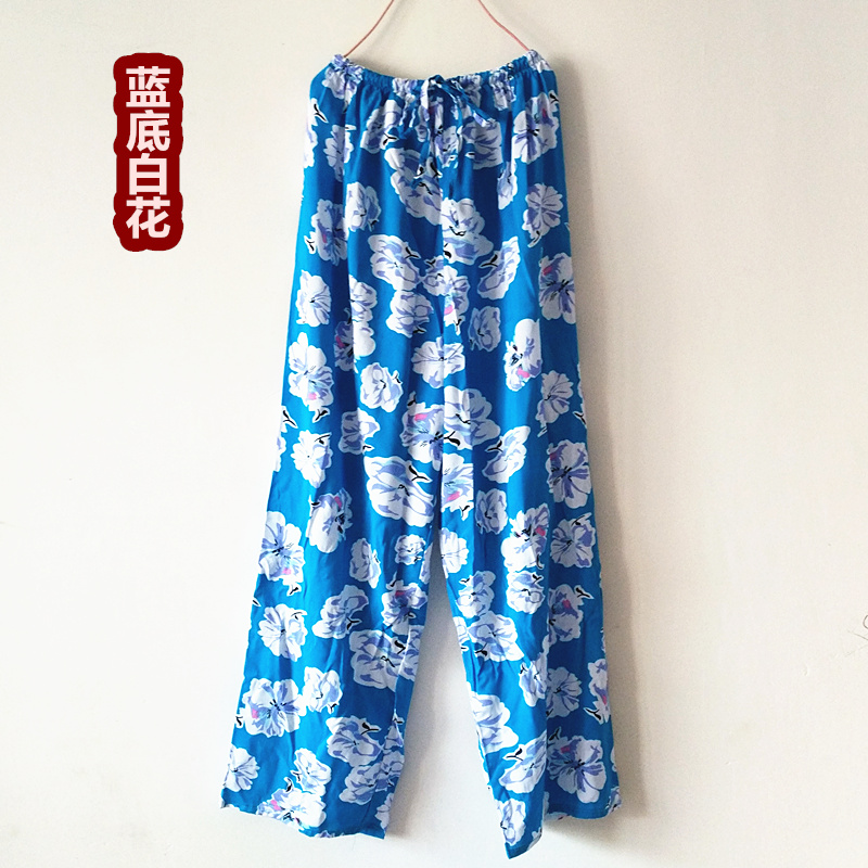 Mùa xuân và mùa hè phụ nữ bông pajama quần quần phụ nữ lỏng lẻo tăng chất béo bông lụa trung niên pajama quần quần thể thao