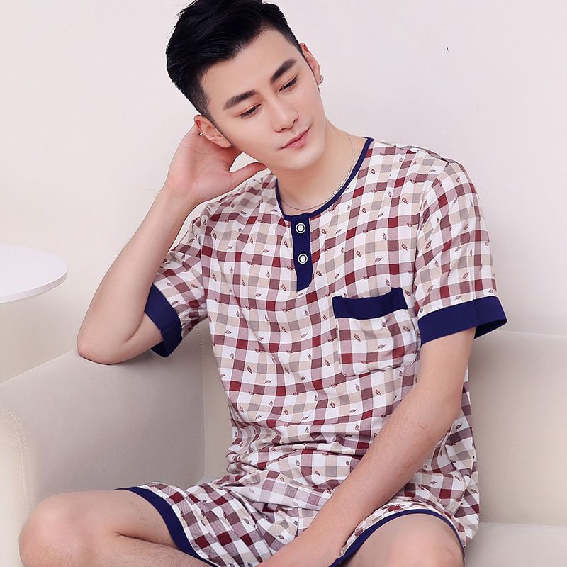 mỡ bông nhân tạo để tăng bộ đồ ngủ mens mùa hè tay áo ngắn quần cotton lụa pajama scariest trẻ không thường xuyên về nhà mặc.