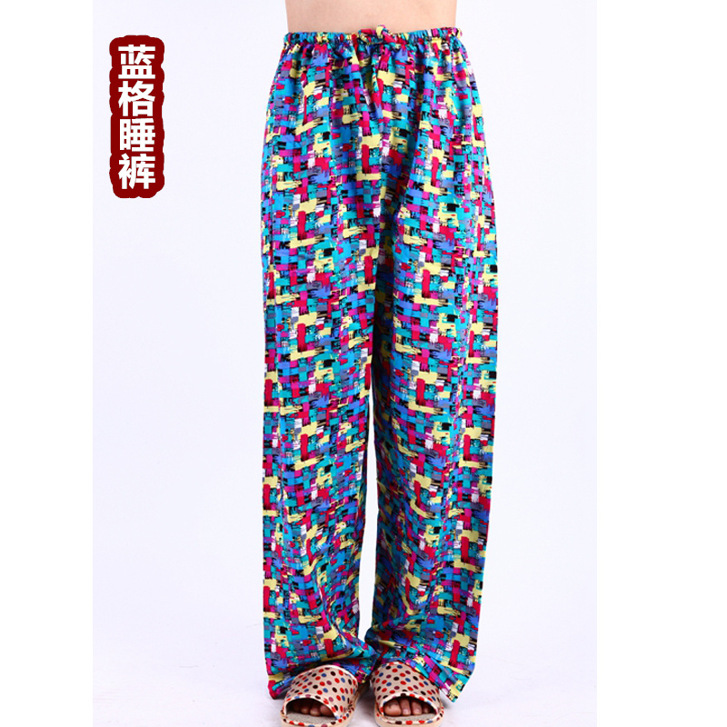 Bông lụa quần pajama nữ mùa hè cộng với phân bón để tăng trung và cũ tuổi của phụ nữ quần ngủ cotton tháng quần có thể được thông qua trên cotton lụa nhà quần