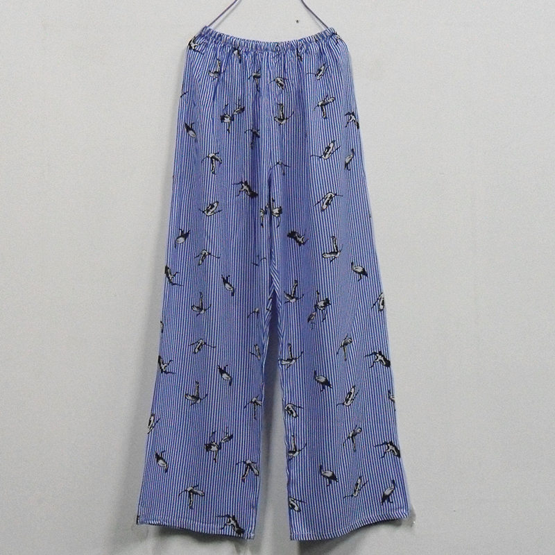 Đồ ngủ phụ nữ mùa hè bông lụa pajama quần quần bông nhân tạo lỏng thường mỏng phần kích thước lớn bông lụa mặc nhà quần quần mặc nhà cho nam giới
