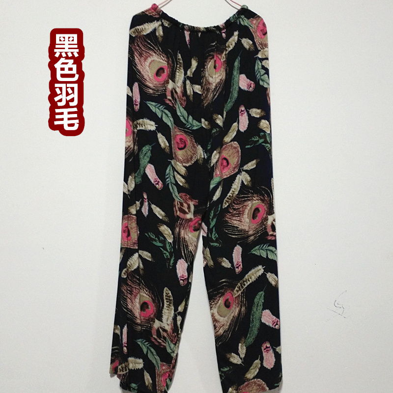 Bông lụa quần pajama nữ mùa hè cộng với phân bón để tăng trung và cũ tuổi của phụ nữ quần ngủ cotton tháng quần có thể được thông qua trên cotton lụa nhà quần