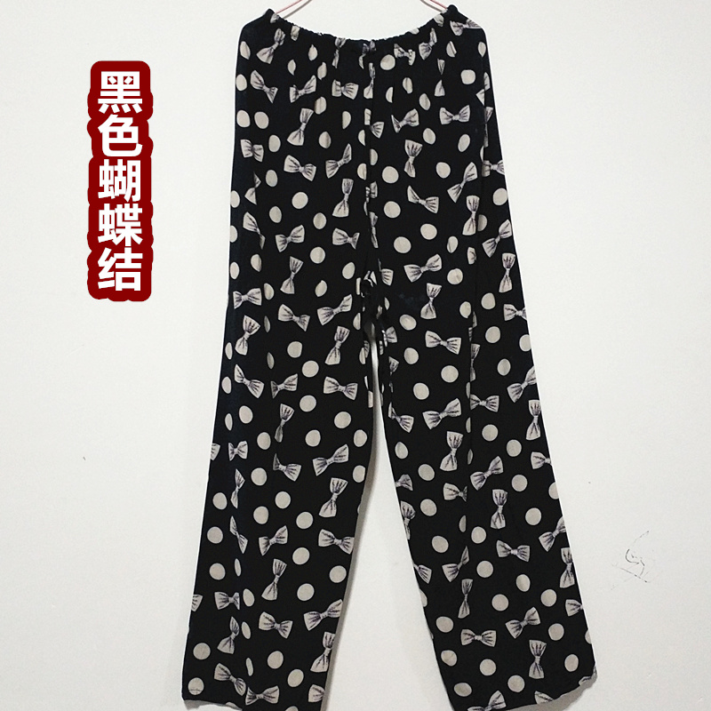 Bông lụa quần pajama nữ mùa hè cộng với phân bón để tăng trung và cũ tuổi của phụ nữ quần ngủ cotton tháng quần có thể được thông qua trên cotton lụa nhà quần