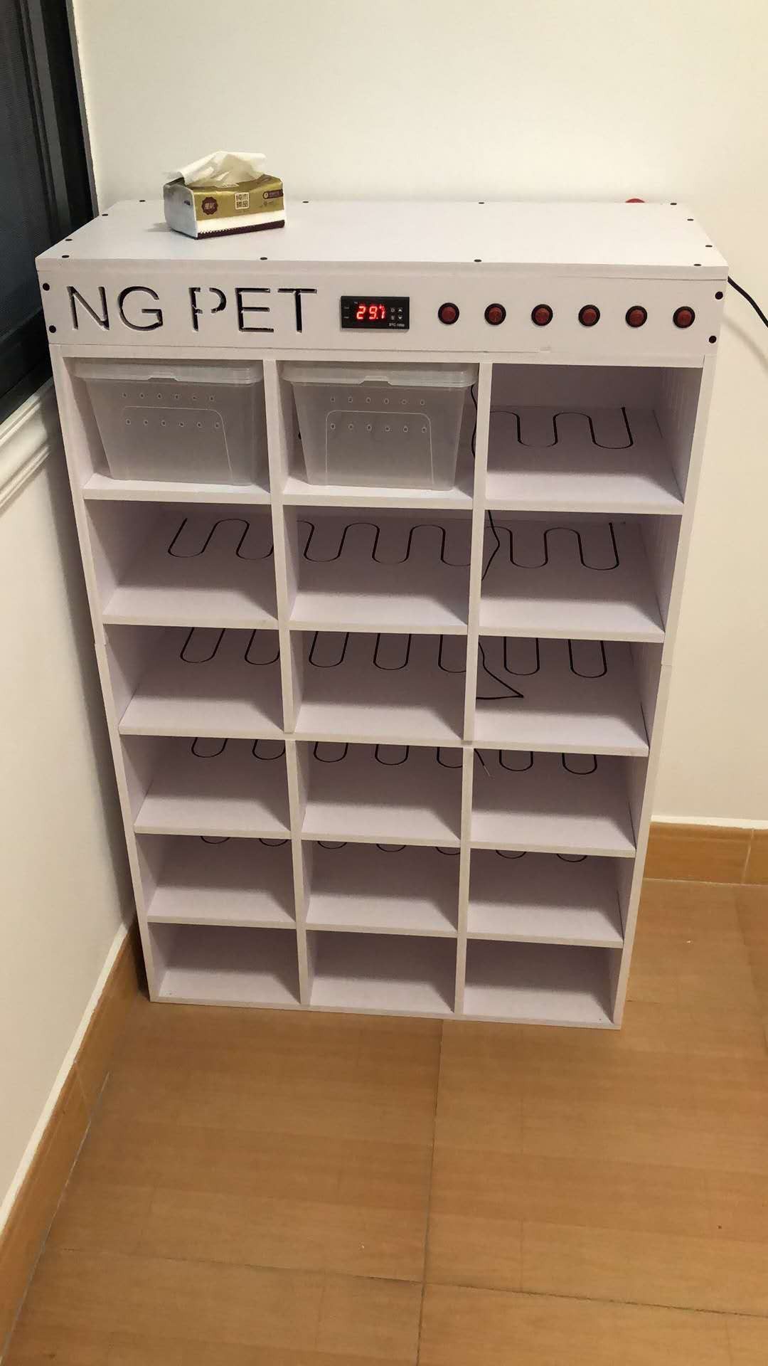 Large feeding box drawer cabinet bottom heating PVC snake cabinet climbing pet cabinet pet gecko spider horned frog