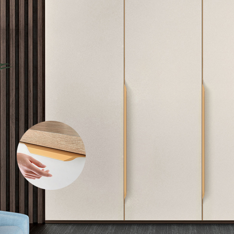 Invisible thumb handle of modern large wardrobe