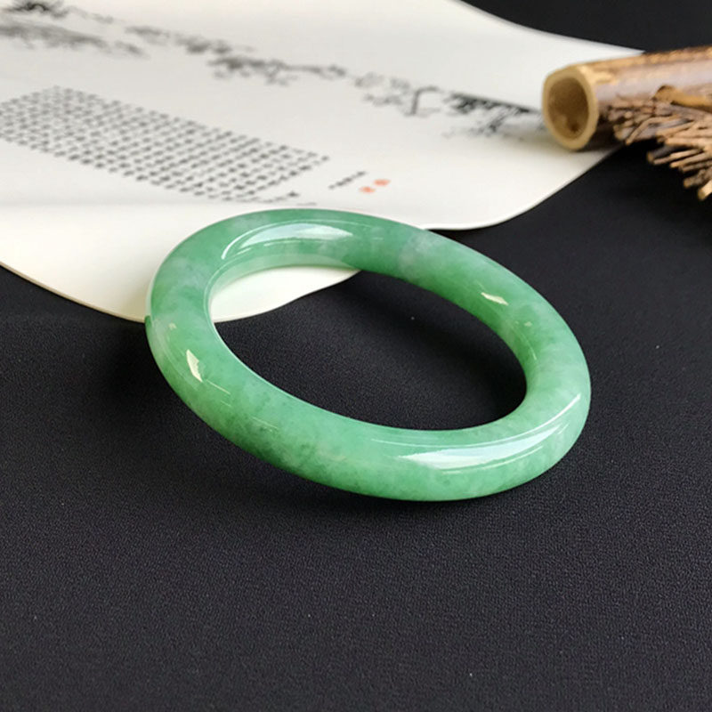 Ruyi Bao Jade preferred shop Myanmar jade A natural ice jade bracelet 56 circles round strip full green bracelet
