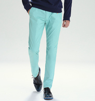 Mark summer mens simple fashion solid color slacks Mens Youth College slim small feet micro-elastic mens pants