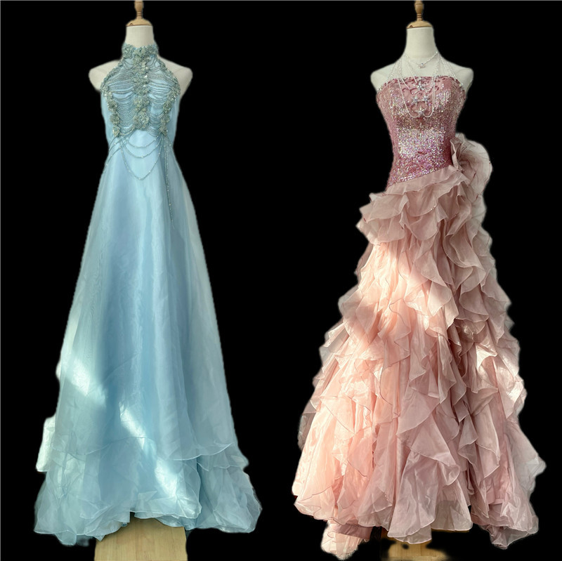 Vintage New Medieval Palace Retro Hand-Beaded Asymmetrical Ruffled Halter Tail Wedding Dress Vintage New Medieval Palace Retro Hand-Beaded Asymmetrical Ruffled Halter Tail Wedding Dress