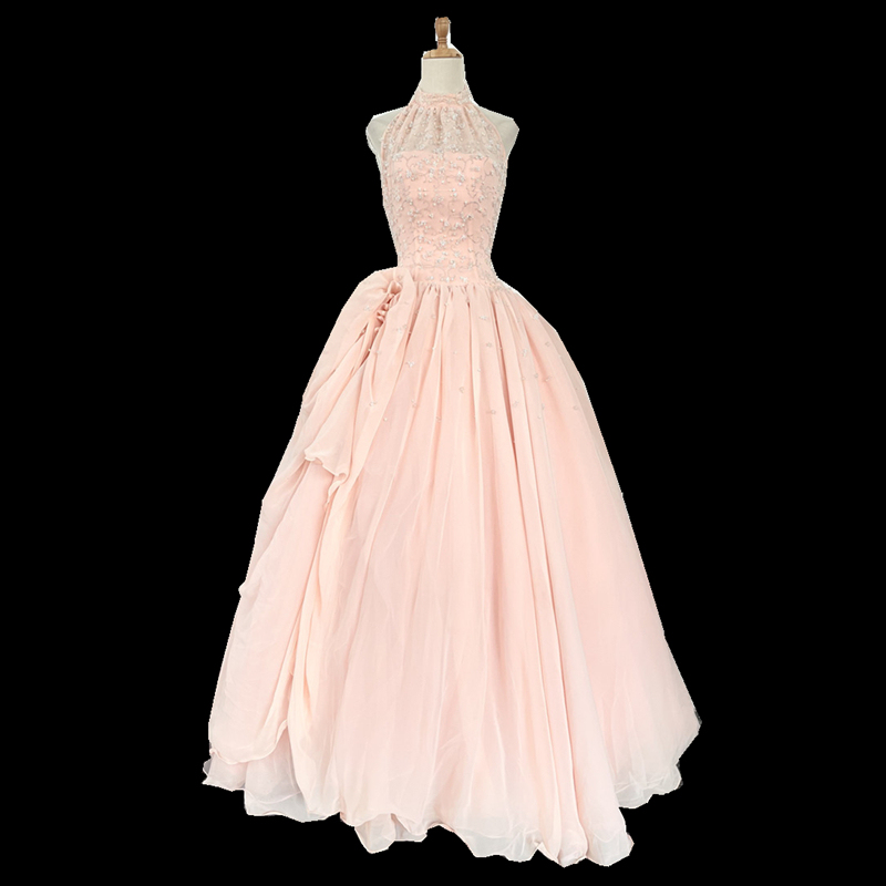 Vintage Brand New Medieval Hand-Beaded Princess Style Multi-Layered Fluffy Gauze Wedding Dress Halter Dress